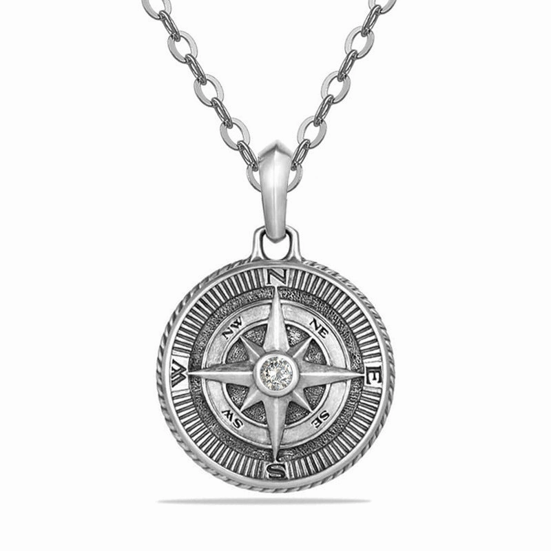 Wholesale Alloy Octagram Compass Pendant Necklace