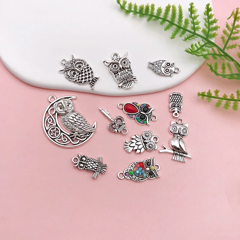 Wholesale Alloy Owl iDIY Handmade Necklace Pendant Accessories