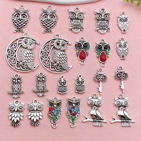 Wholesale Alloy Owl iDIY Handmade Necklace Pendant Accessories