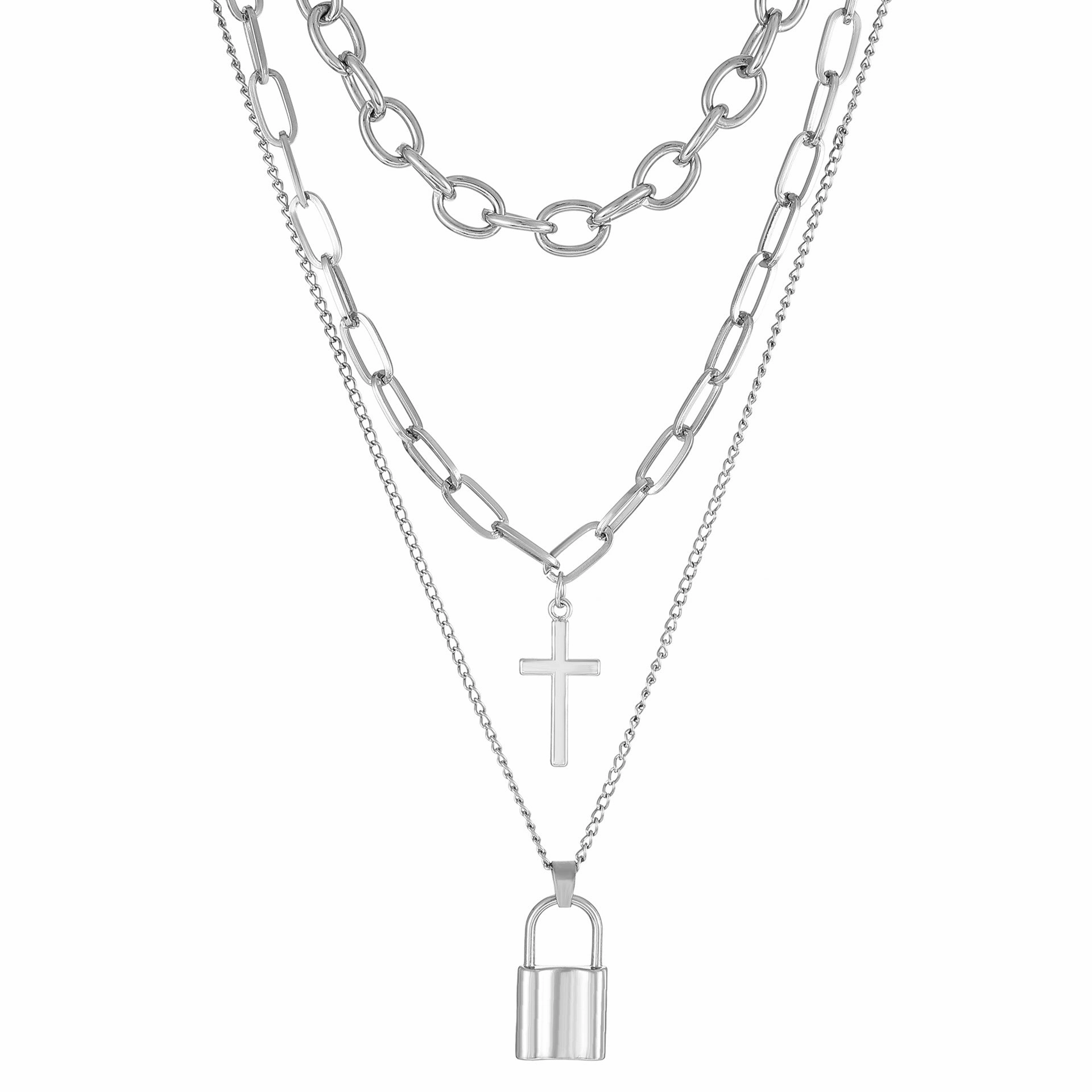 Wholesale Alloy Pearl Cross Pendant Necklace