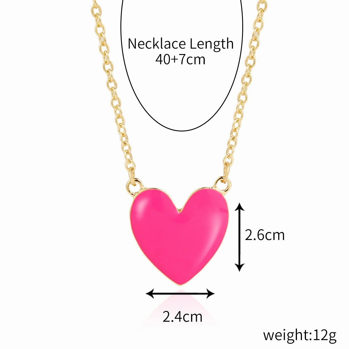 Wholesale Alloy Rainbow Heart Exquisite Design Necklaces