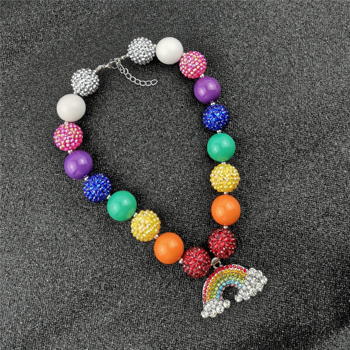 Wholesale Alloy Rainbow Pendant Beaded Necklaces