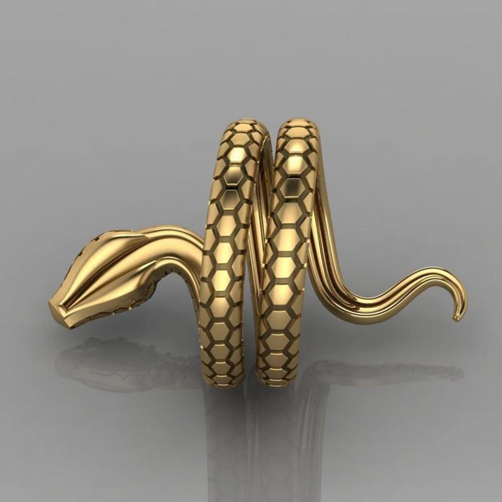 Wholesale Alloy Snake Shape Micro Paved Sapphire Zircon Ring