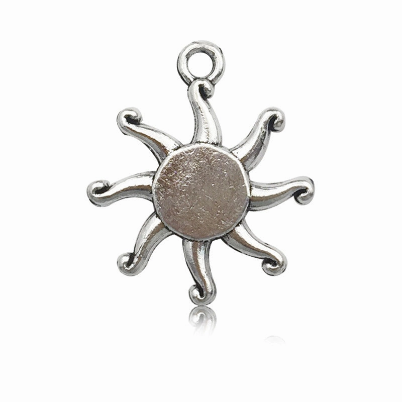Wholesale Alloy Vintage Tibetan Silver Sun Moon DIY Necklace Bracelet Pendant