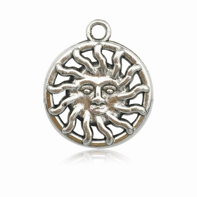 Wholesale Alloy Vintage Tibetan Silver Sun Moon DIY Necklace Bracelet Pendant