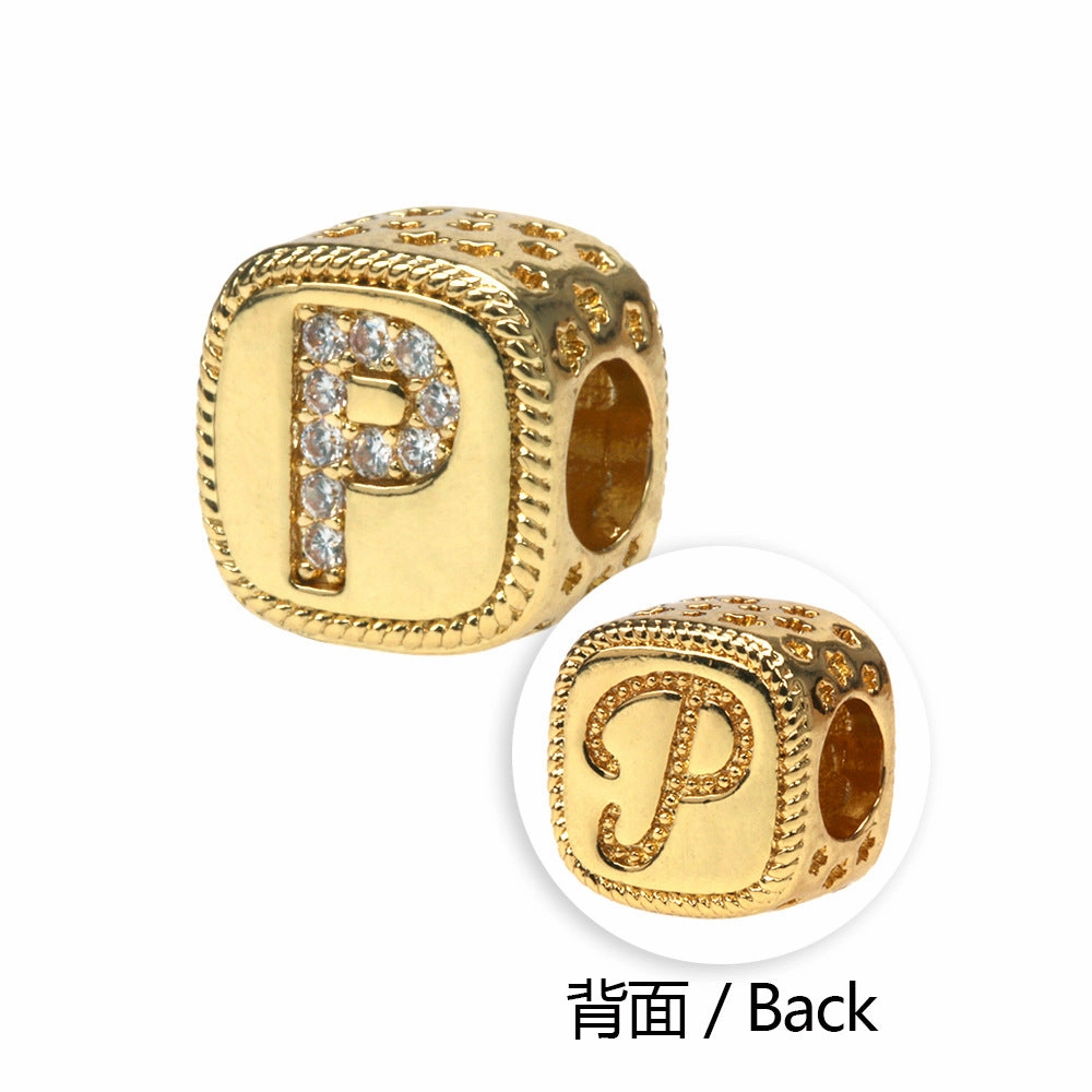 Wholesale Alphabet Snake Gold Plated Copper Beaded Bracelets