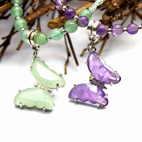 Wholesale Amethyst Butterfly Necklace