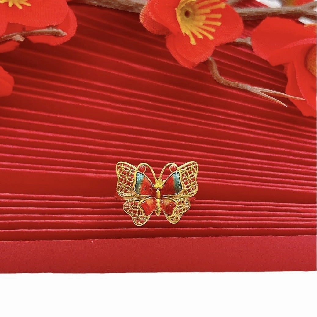 Wholesale Ancient Enamel Epoxy Butterfly Ring