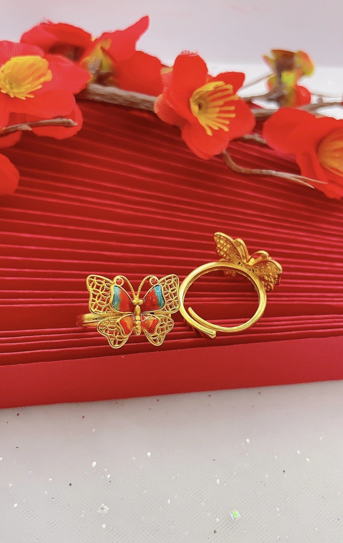 Wholesale Ancient Enamel Epoxy Butterfly Ring