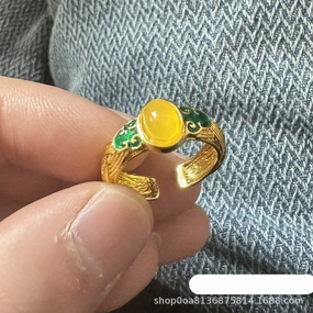 Wholesale Ancient gold palace style retro enamel open ring