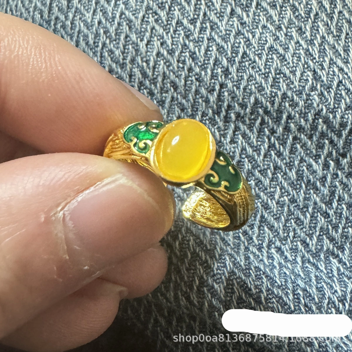 Wholesale Ancient gold palace style retro enamel open ring