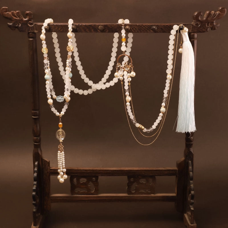 Wholesale Ancient style longevity lock tassel necklace