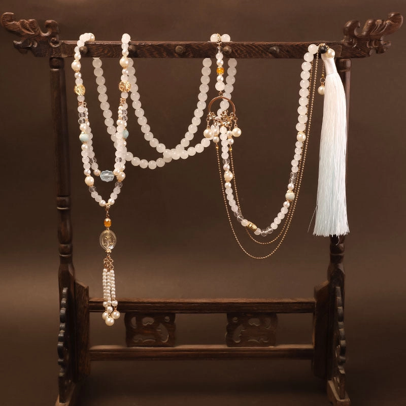 Wholesale Ancient style longevity lock tassel necklace