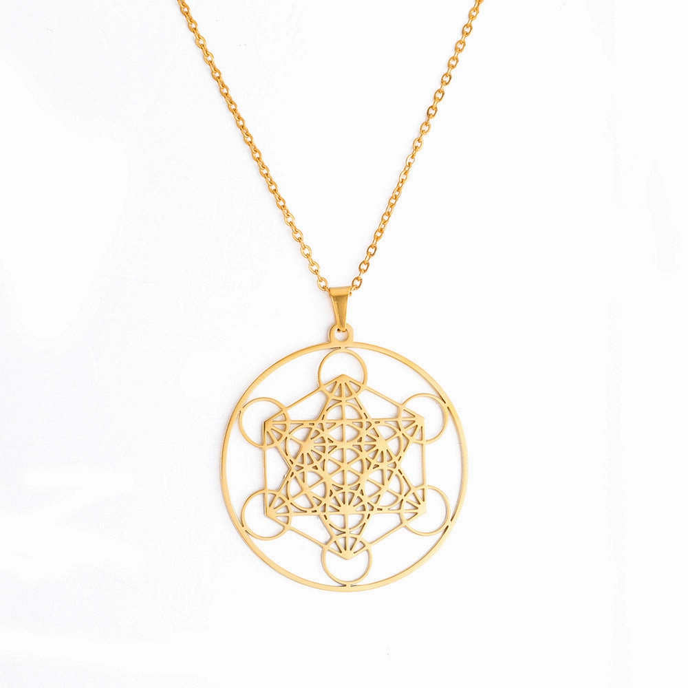 Wholesale Angel Seal Metatron Kabbalah Garden Stainless Steel Necklace