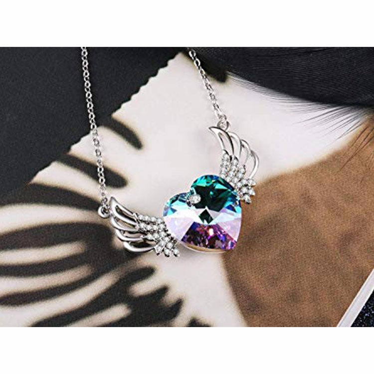 Wholesale Angel Wings Diamond Crystal Necklace