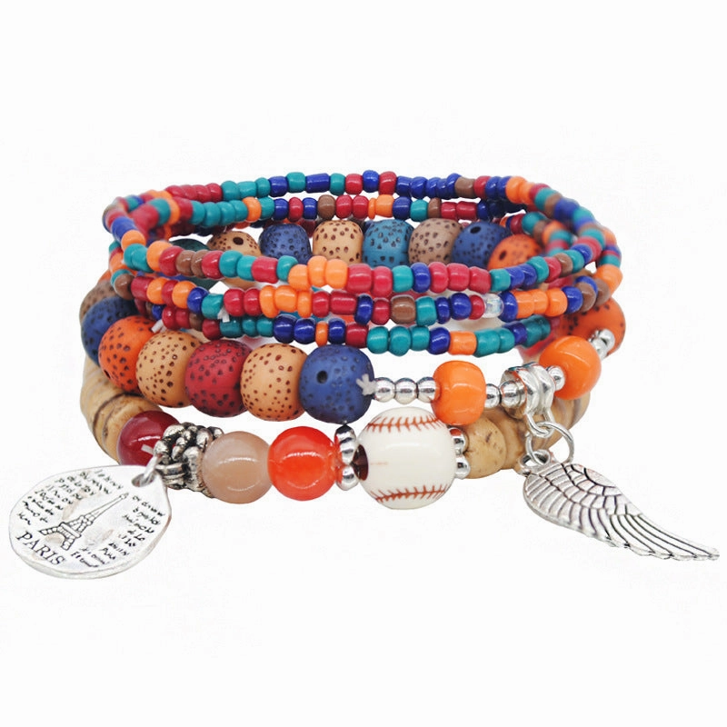 Wholesale Angel Wings Vintage Beaded Multi Layered Handstring