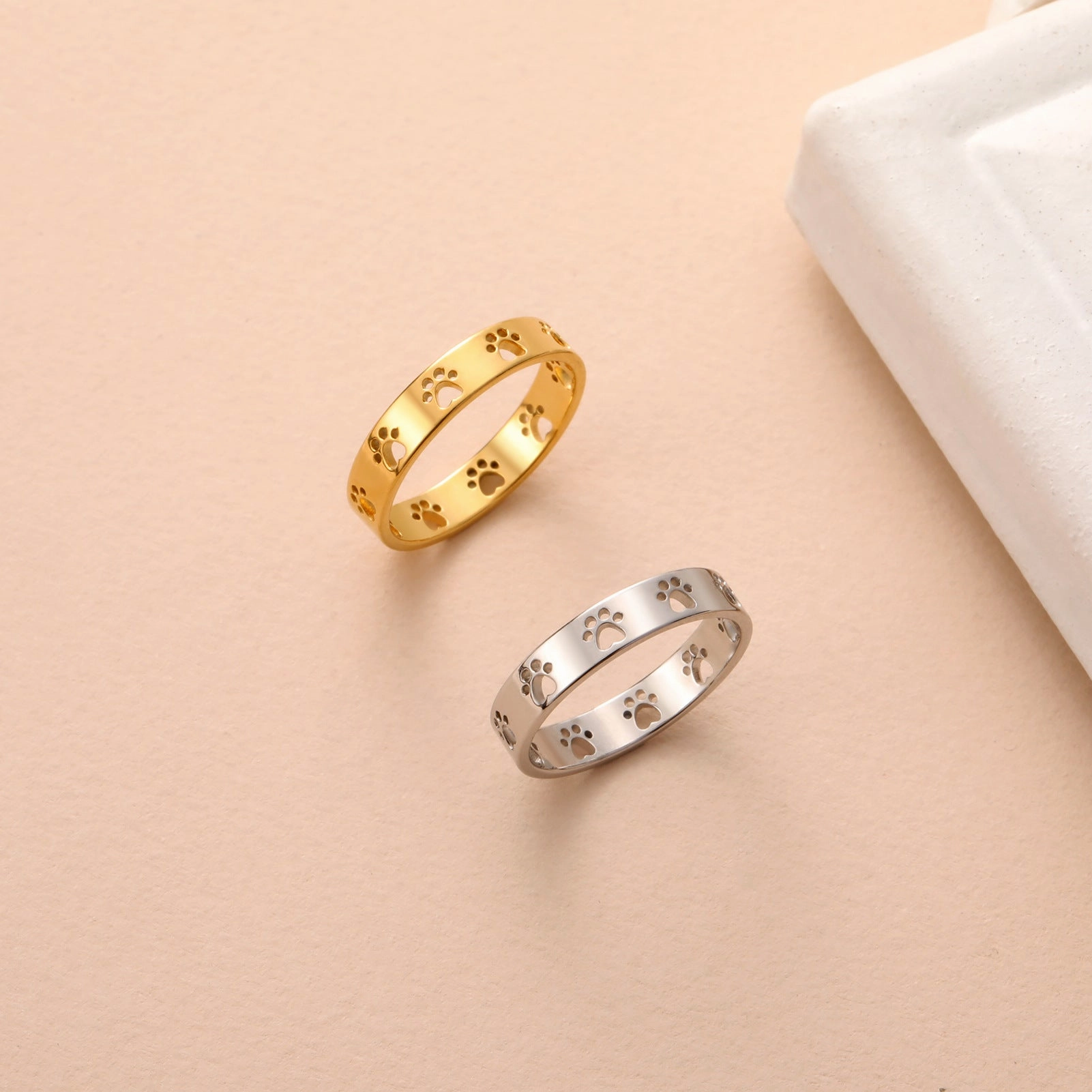 Wholesale Animal Cat and Dog Paw Print Stainless Steel Ring