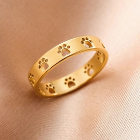 Wholesale Animal Cat and Dog Paw Print Stainless Steel Ring