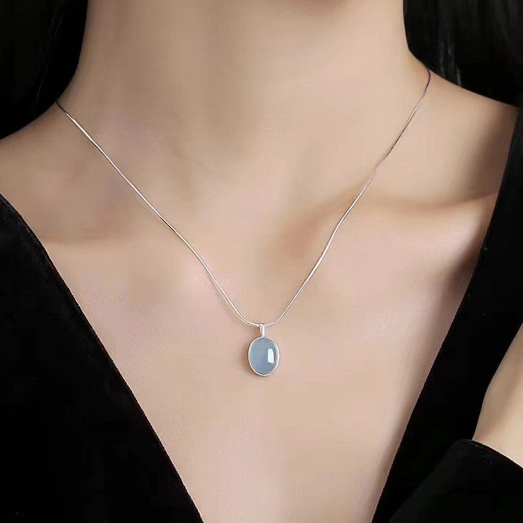 Wholesale Aquamarine Pendant Sterling Silver Necklace
