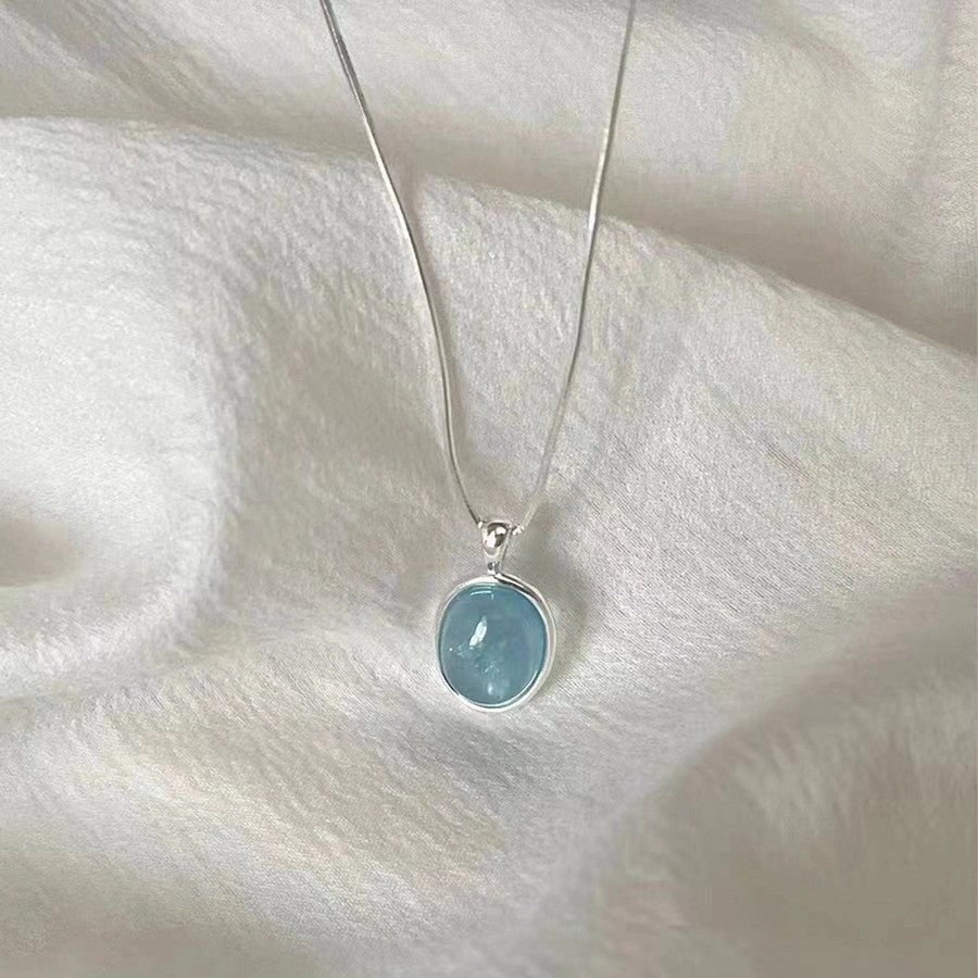 Wholesale Aquamarine Pendant Sterling Silver Necklace