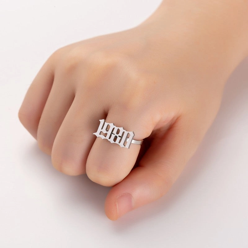 Wholesale Arabic Numerals Titanium Rings