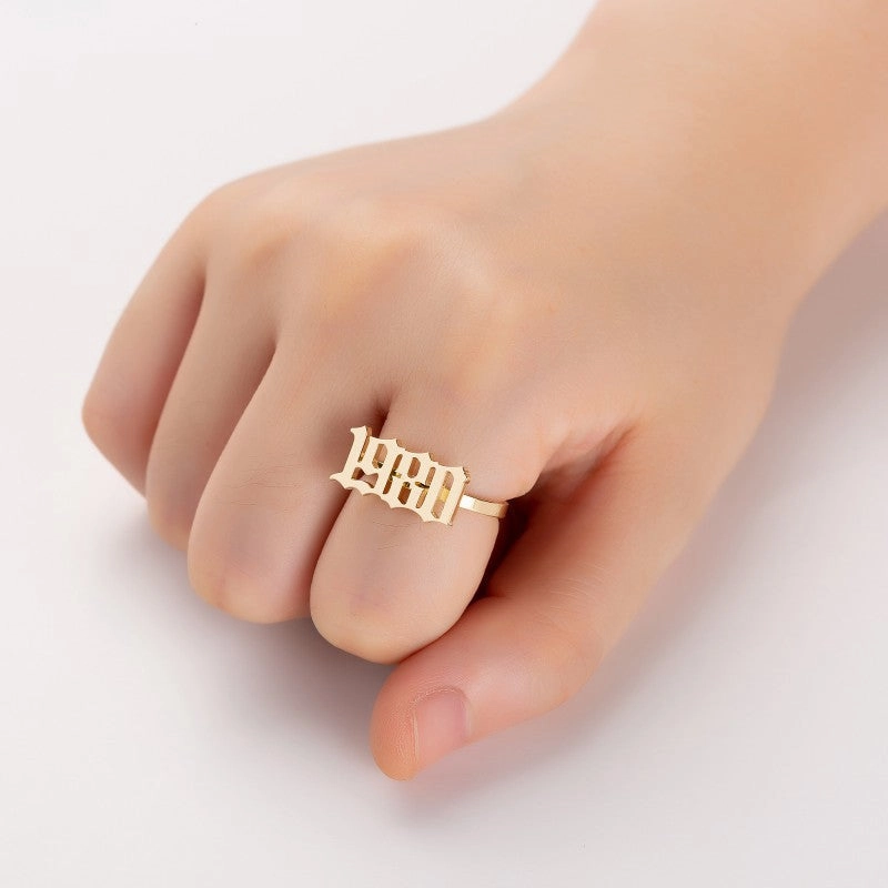 Wholesale Arabic Numerals Titanium Rings
