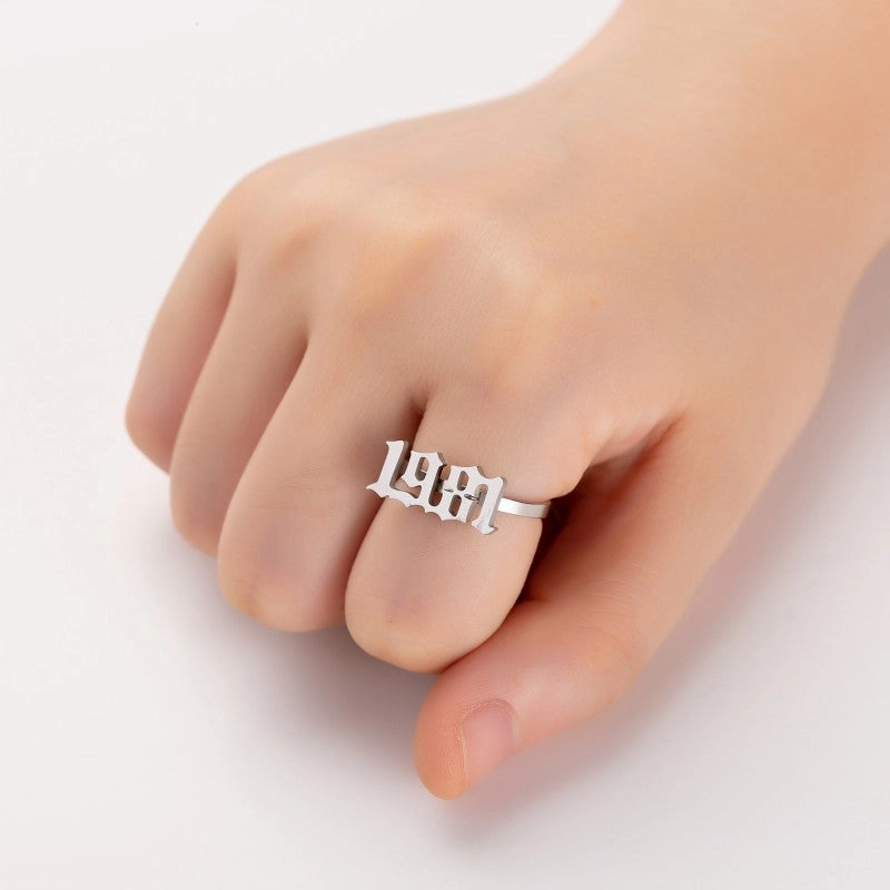 Wholesale Arabic Numerals Titanium Rings