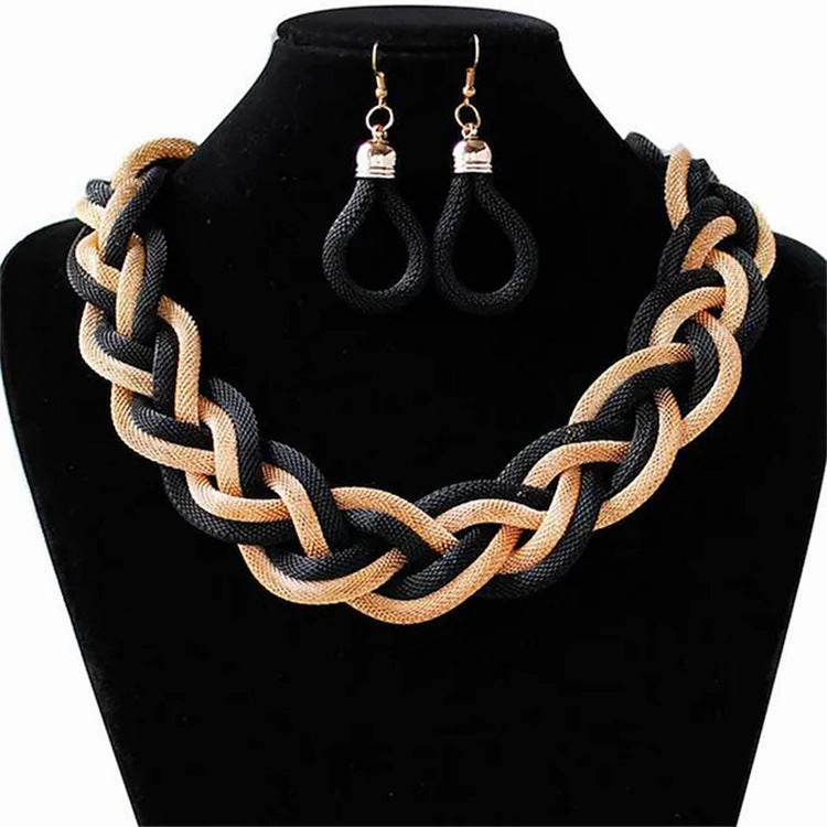Wholesale Artificial Diamond Jewelry Set Necklace/Earrings