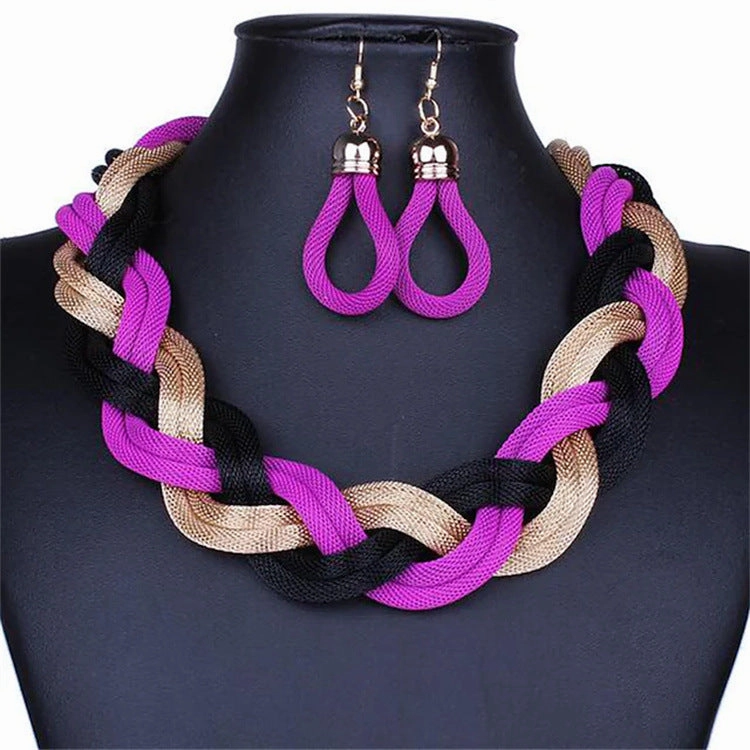 Wholesale Artificial Diamond Jewelry Set Necklace/Earrings