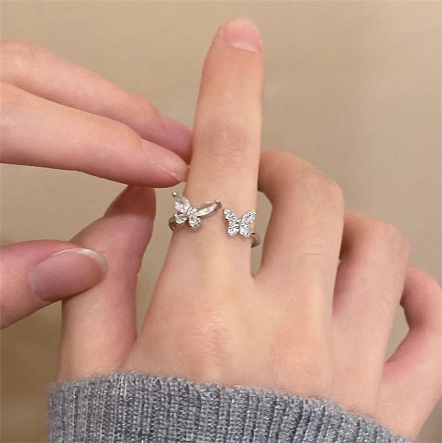 Wholesale Autumn and Winter Flash Diamond Zircon Does Not Fade High-end Luxury Sterling Silver Rings