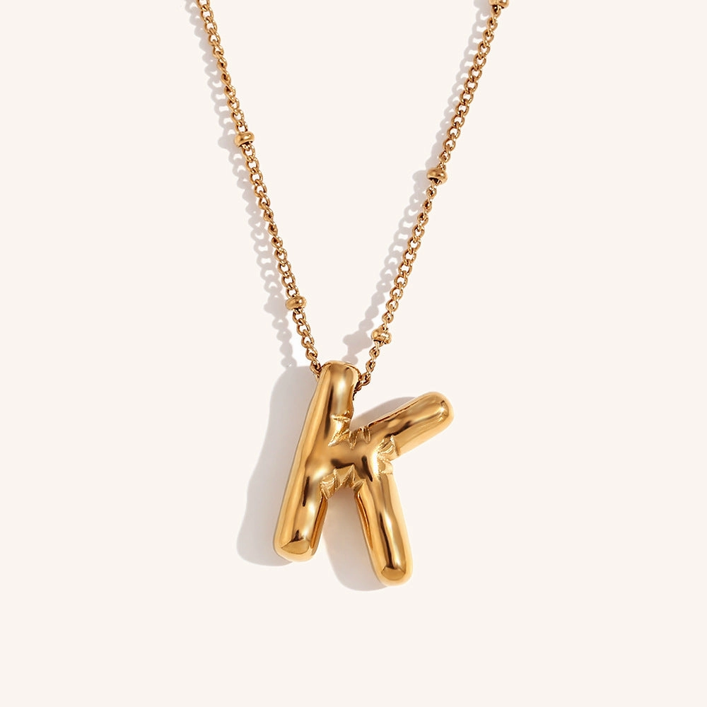 Wholesale Balloon English Stainless Steel Plated 18K Necklace