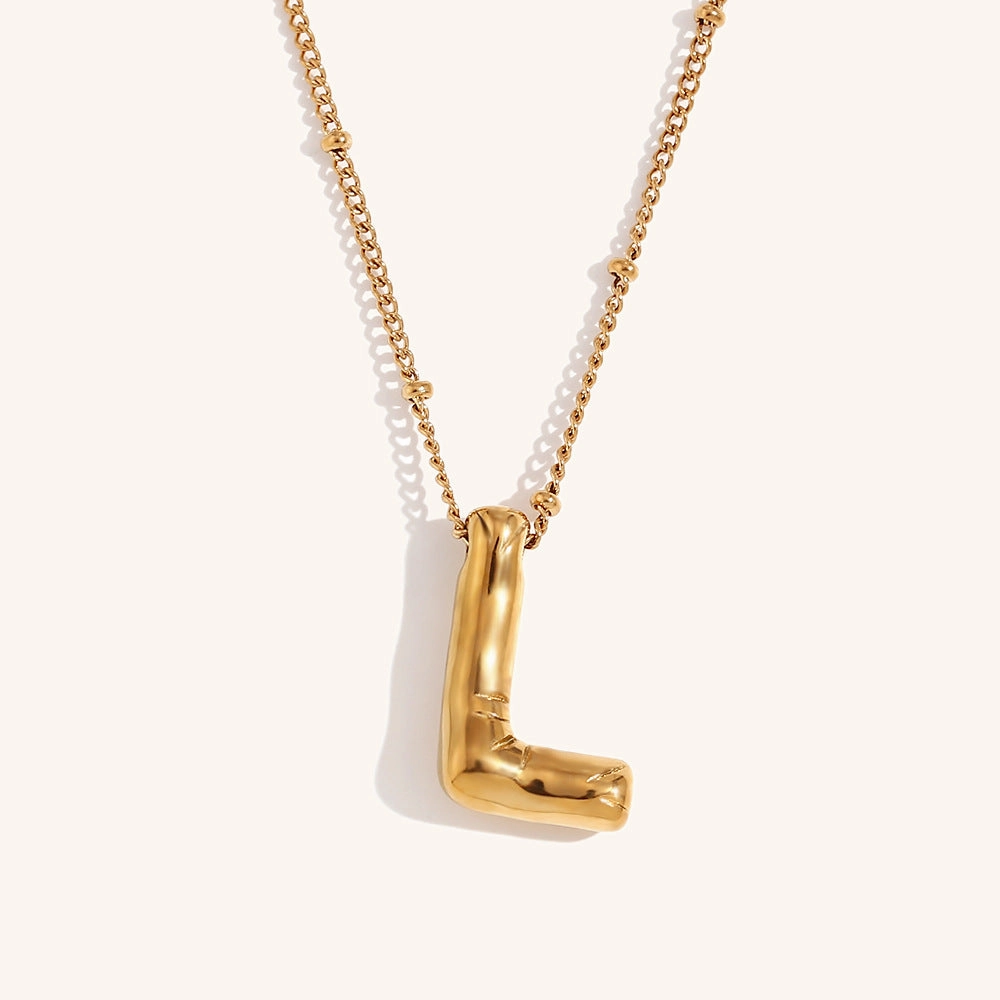 Wholesale Balloon English Stainless Steel Plated 18K Necklace