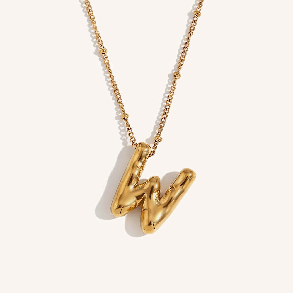 Wholesale Balloon English Stainless Steel Plated 18K Necklace
