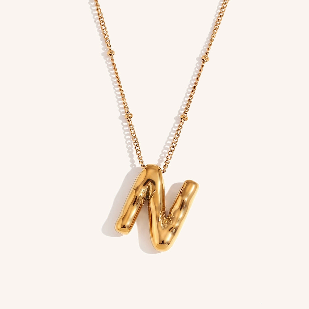 Wholesale Balloon English Stainless Steel Plated 18K Necklace