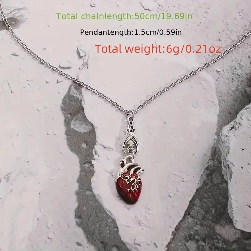 Wholesale Bat bleeding heart bohemian retro necklace