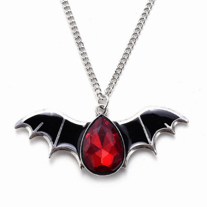 Wholesale Bat Personality Punk Oil Drop Couple Necklaces