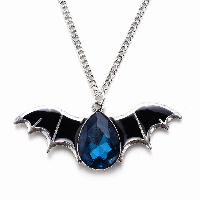 Wholesale Bat Personality Punk Oil Drop Couple Necklaces