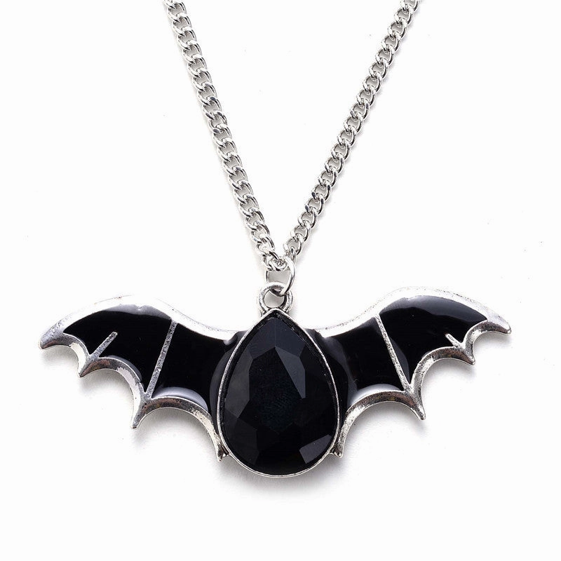 Wholesale Bat Personality Punk Oil Drop Couple Necklaces