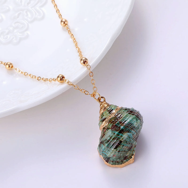 Wholesale Beach Conch Shell Pendant Fashion Necklace