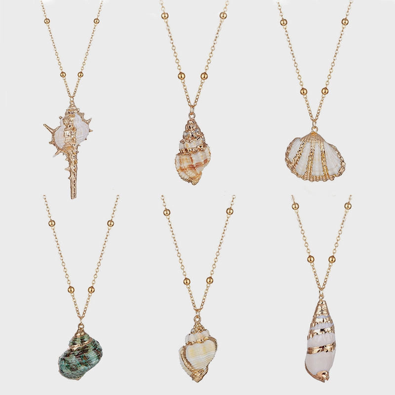 Wholesale Beach Conch Shell Pendant Fashion Necklace