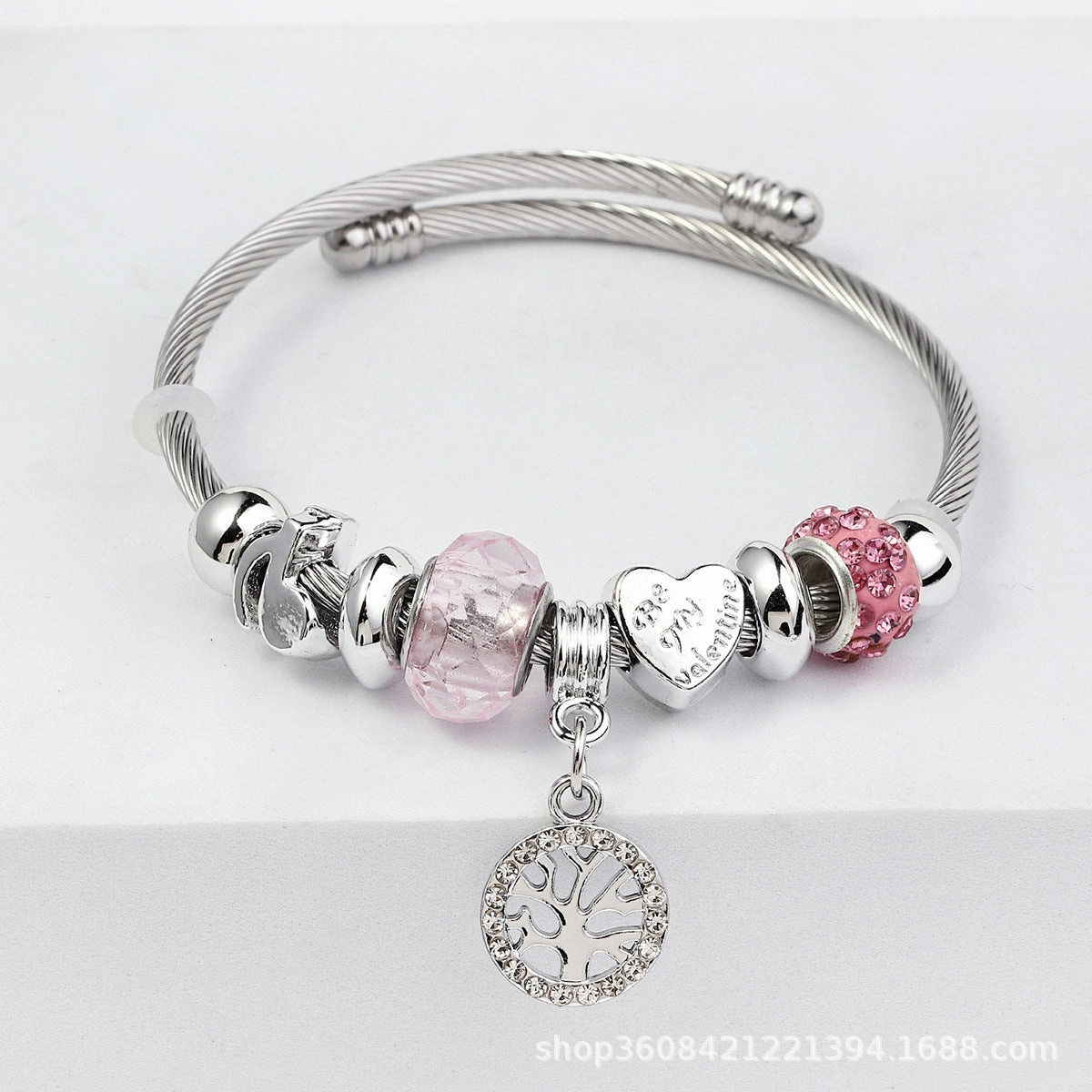 Wholesale Beaded Stainless Steel Butterfly Bracelet