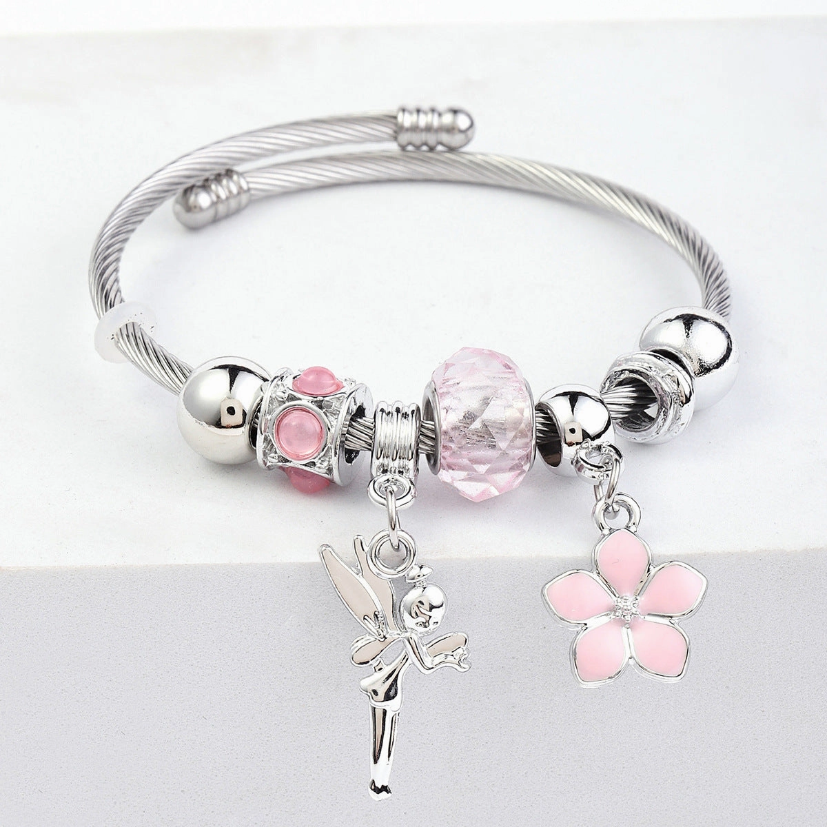 Wholesale Beaded Stainless Steel Butterfly Bracelet
