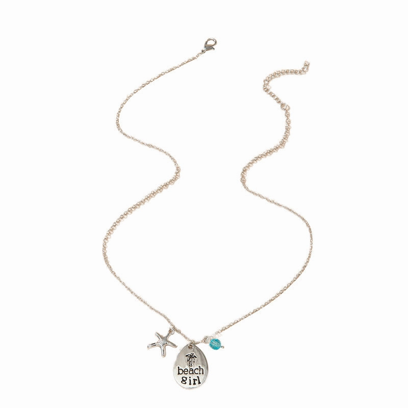 Wholesale Beautiful Colored Sea Glass Pendant Sweater Necklace