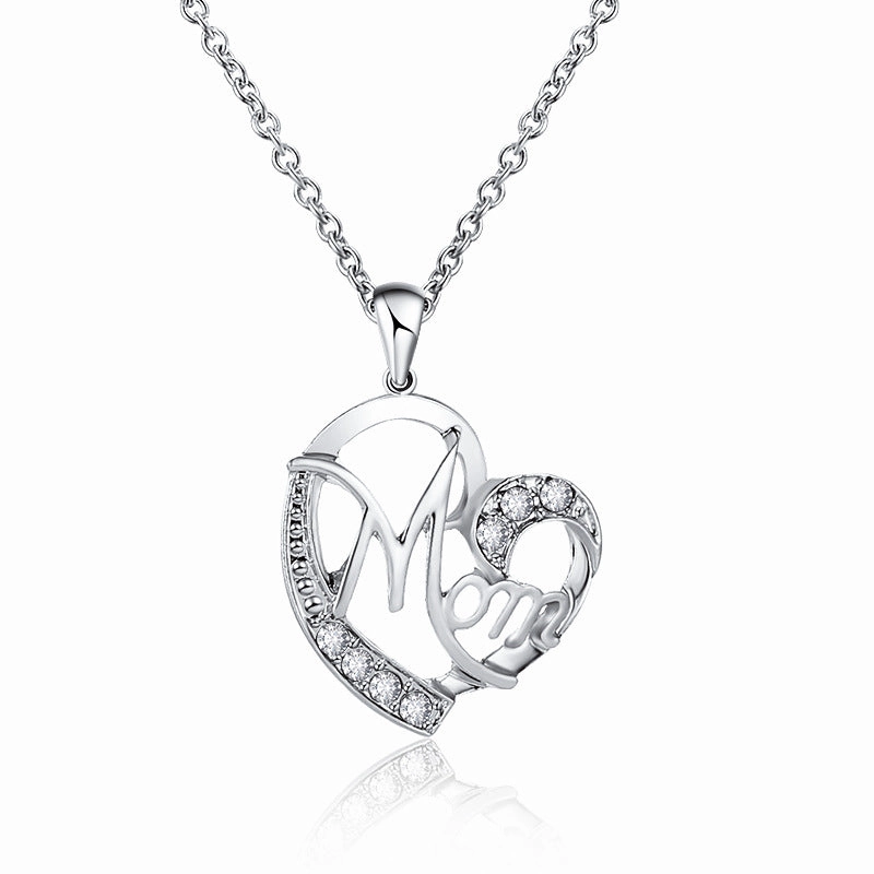 Wholesale Best Selling Mother's Day Joker MOM Love Diamond Necklace