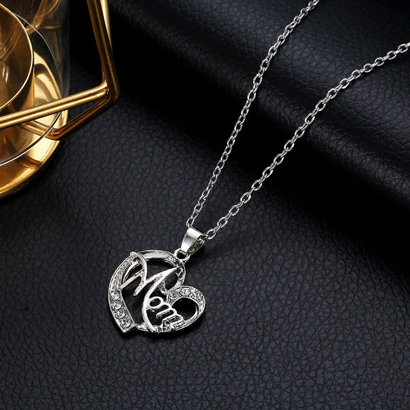 Wholesale Best Selling Mother's Day Joker MOM Love Diamond Necklace