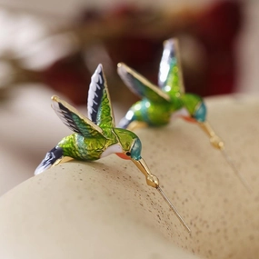 Wholesale Bird drop oil creative earrings
