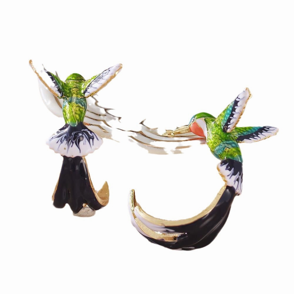 Wholesale Bird drop oil creative earrings