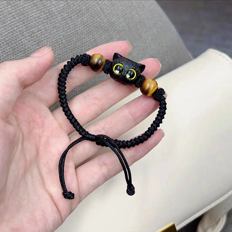 Wholesale Black and White Small Ghost Beaded Titanium Steel Bracelet