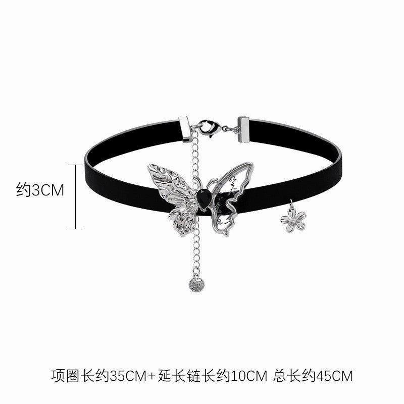 Wholesale Black Butterfly Hip Hop Hottie Personalized Pearl Necklace