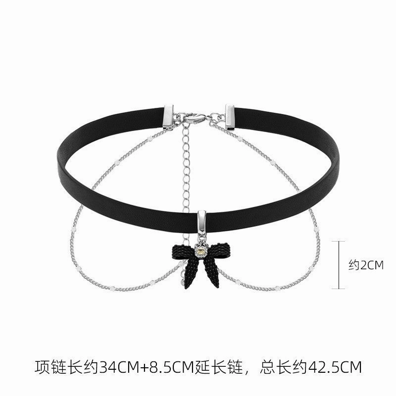 Wholesale Black Butterfly Hip Hop Hottie Personalized Pearl Necklace